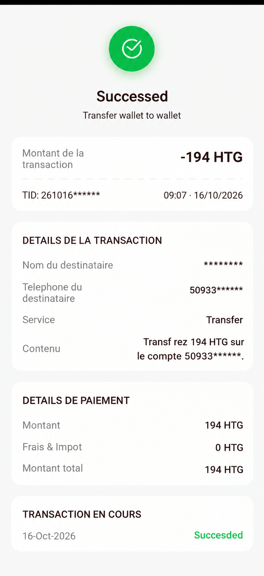 Preuve de paiement - shootk21